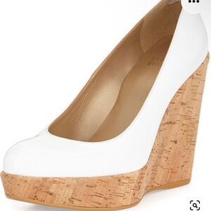 Stuart Weitzman Corkswoon White Patent 10